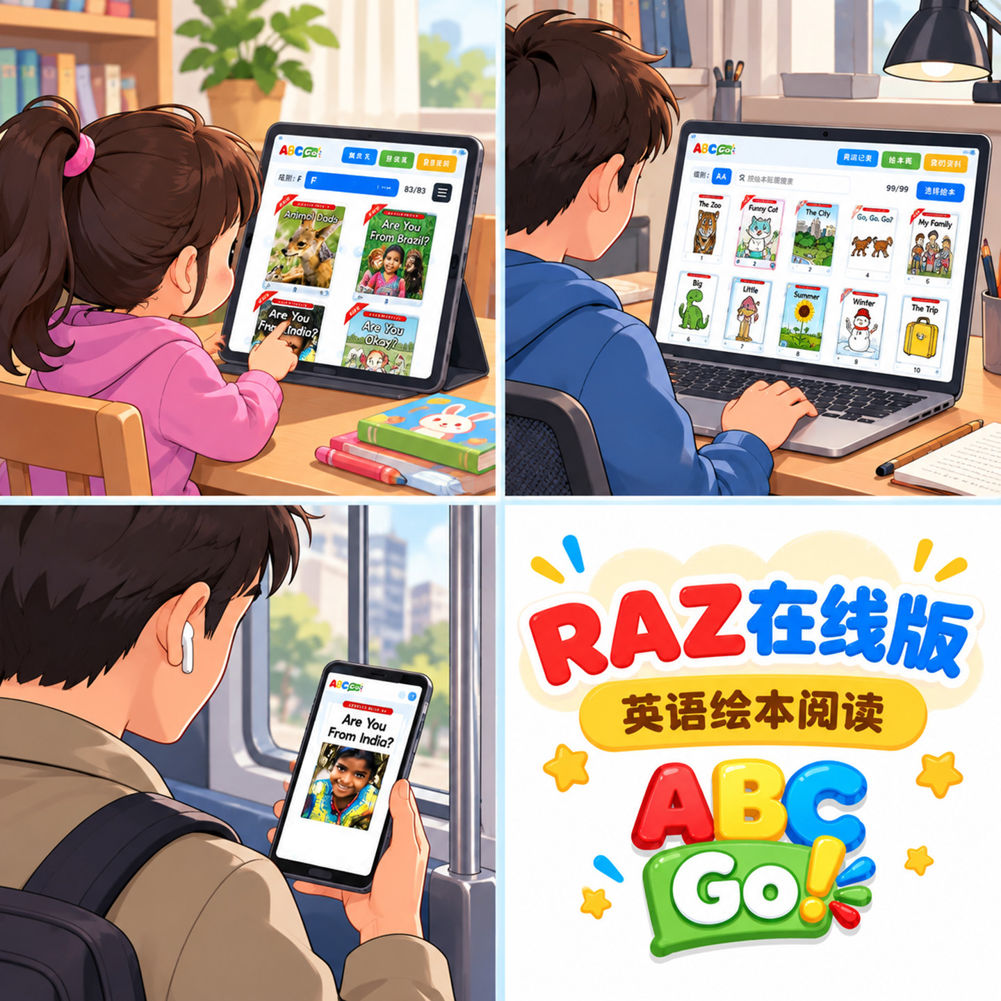 ABC Go! 支持平板、电脑和手机